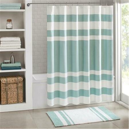 MADISON PARK Cotton Reversible Bath Rug - Aqua MP72-1488